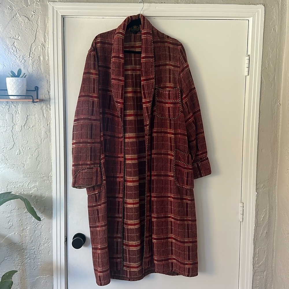 Vintage Candy Cane Red and White Duster Coat